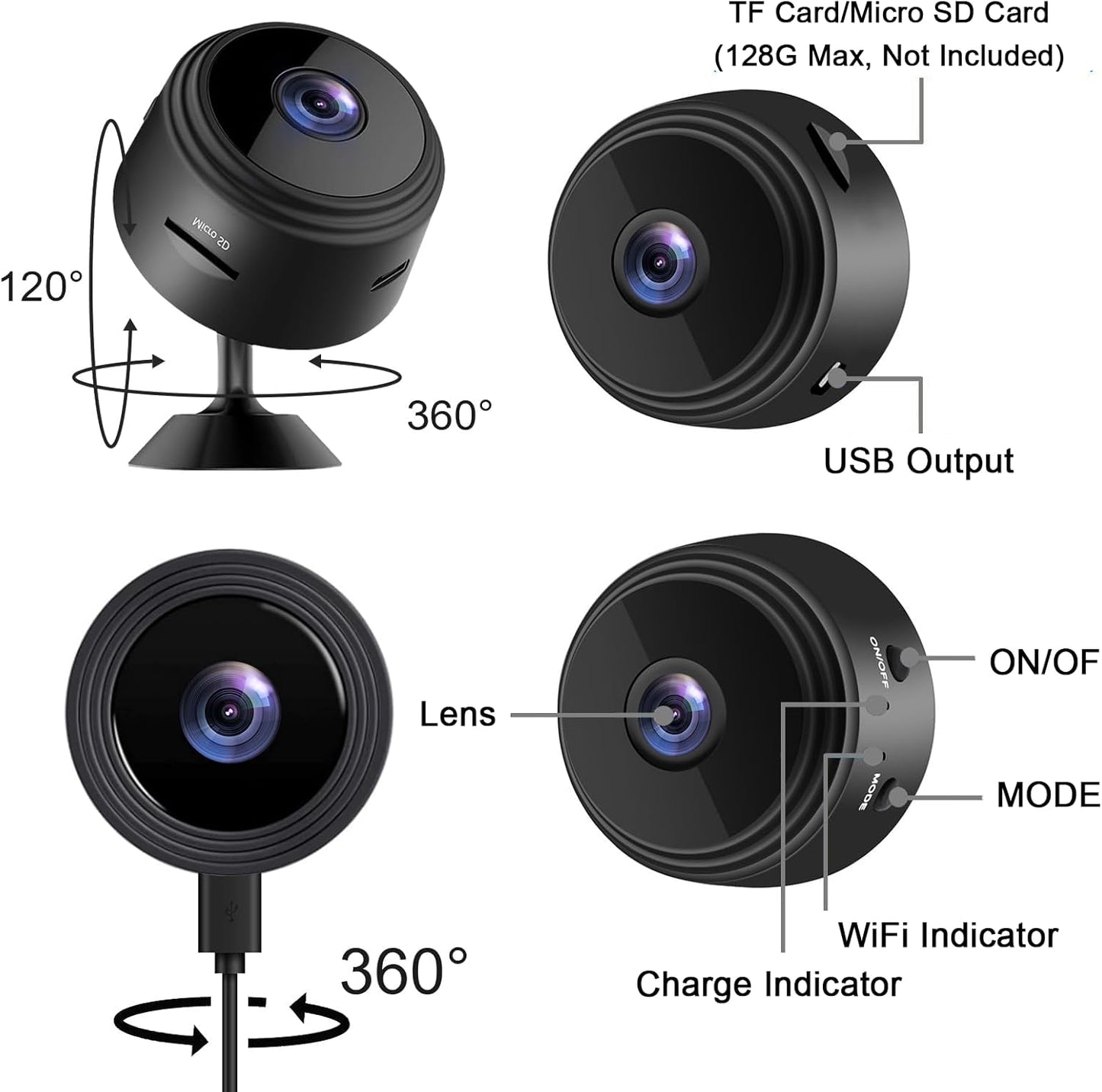 A9 1080P Magnetic Battery Powered HD Mini Wireless WiFi Camera for Home Security Surveillance