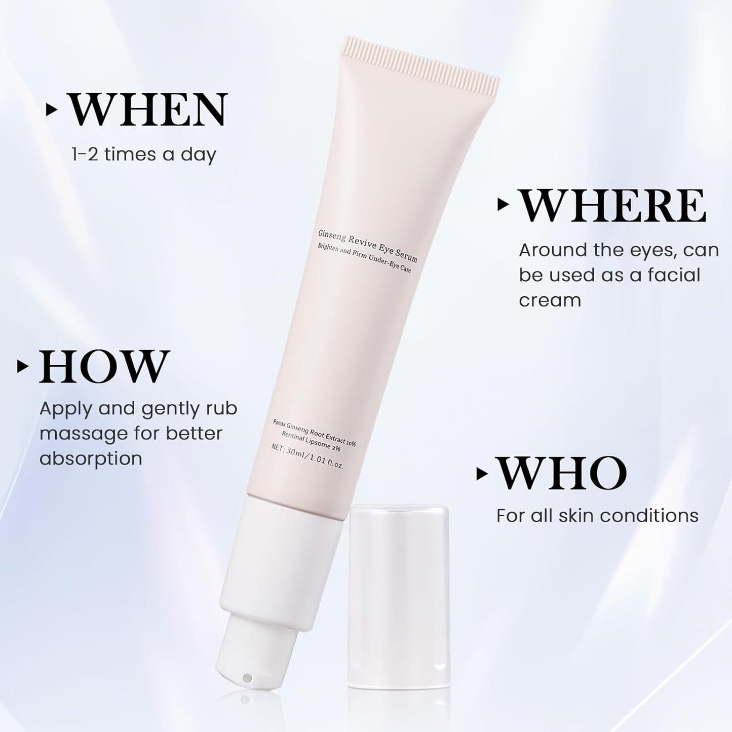 Revive Eye Serum, Anti-Aging Eye Treatment Cream - Visibly Smoothes Fine Lines, Dark Circles & Wrinkles