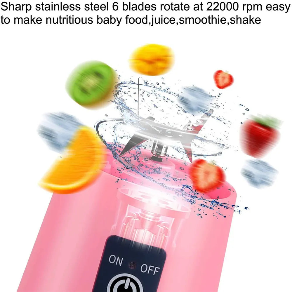 Portable & Rechargeable Battery Juice Blender With 2000mAh Battery Capacity, 380 mL