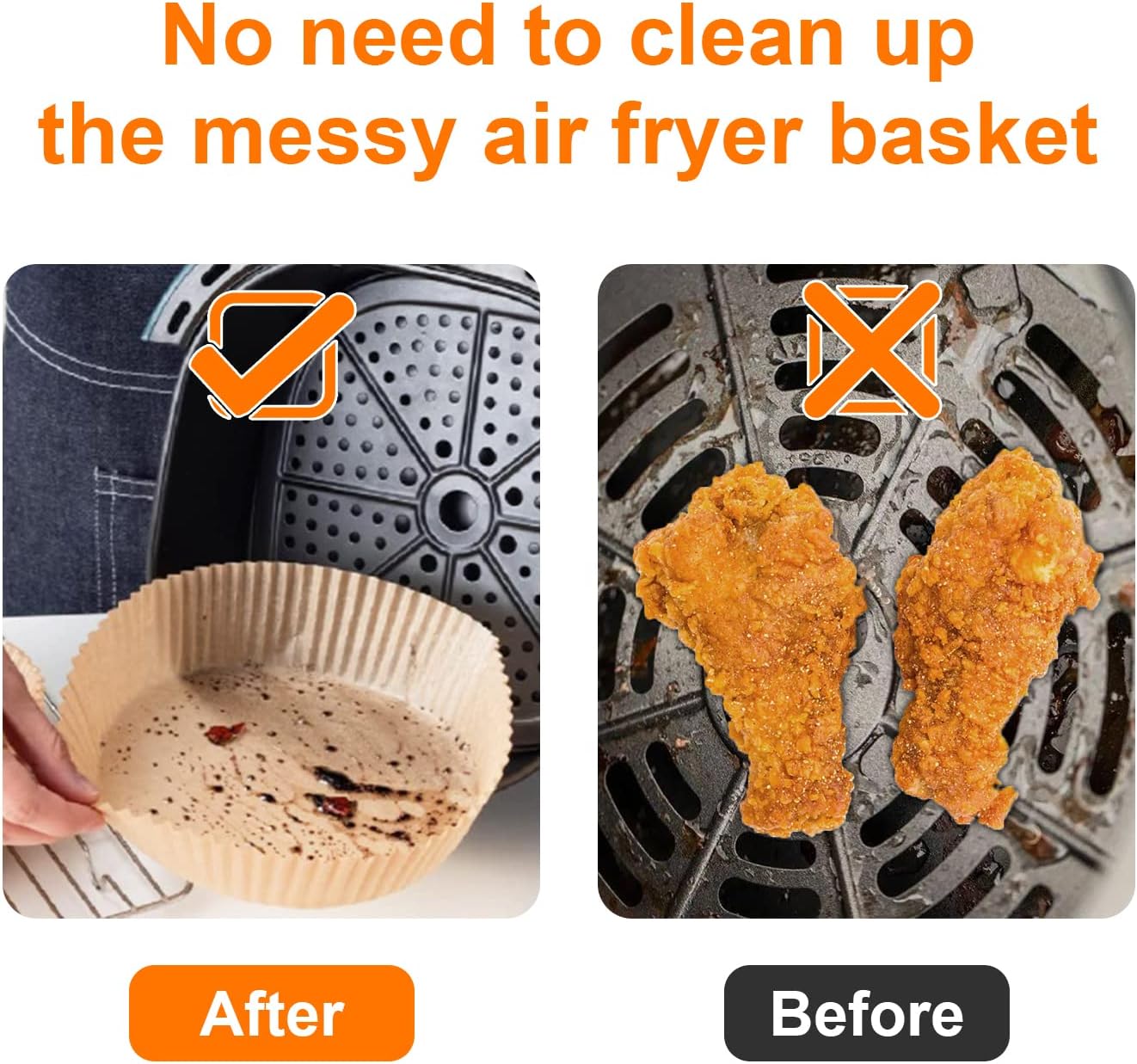 Air Fryer Disposable Paper Liners - 50 Pcs