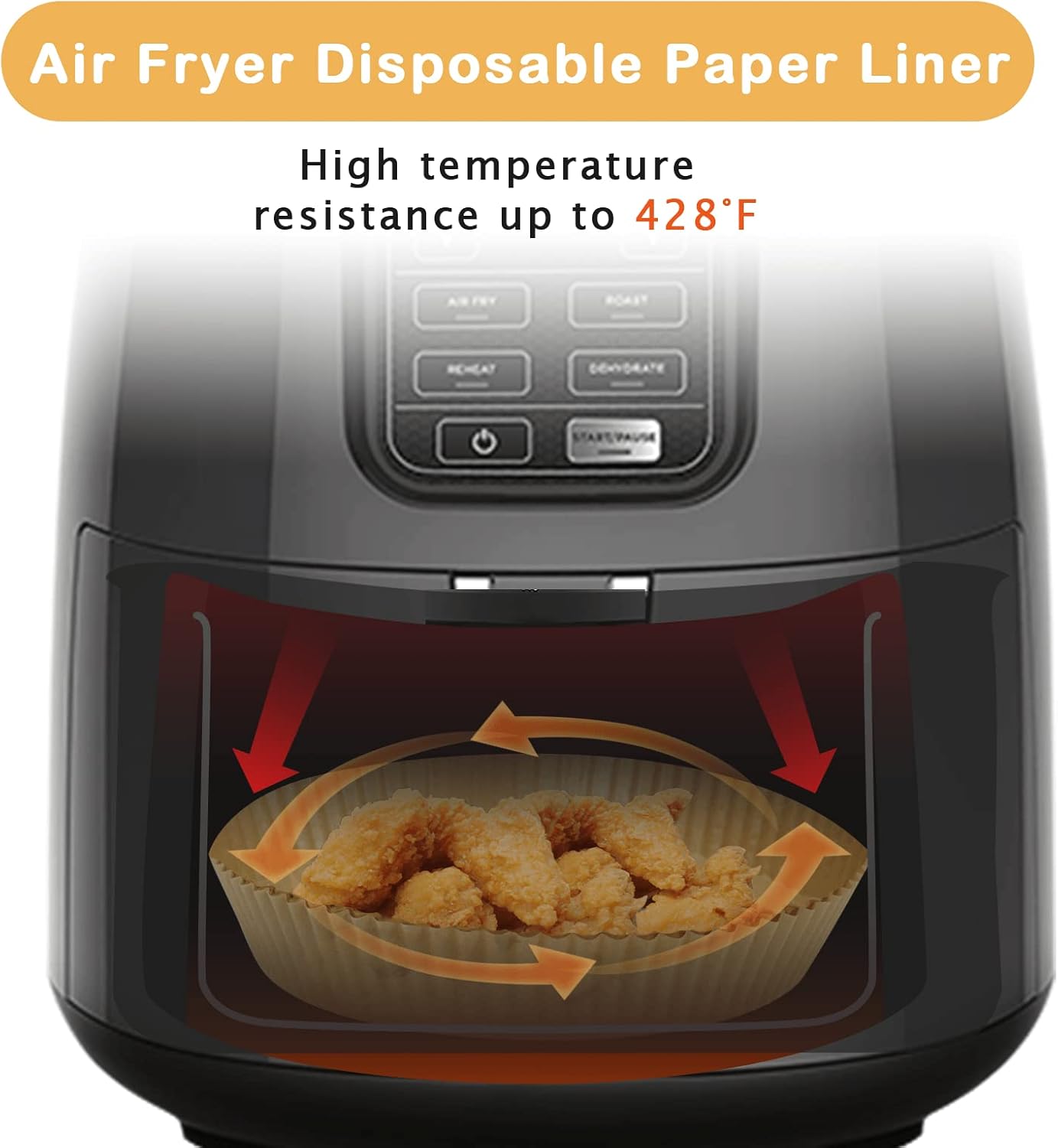 Air Fryer Disposable Paper Liners - 50 Pcs