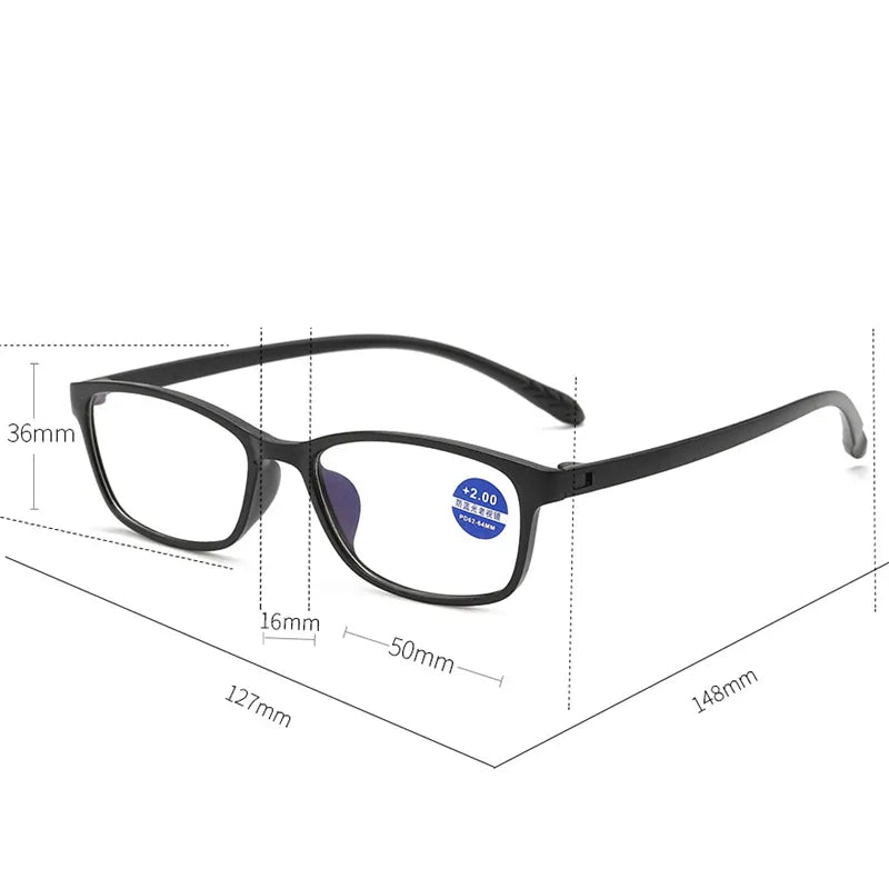 High Tech Anti Blue Light Reading Glasses | Advanced 99% Blue Light Blocking Computer Glasses - Anti Eyestrain & UV Glare Protection