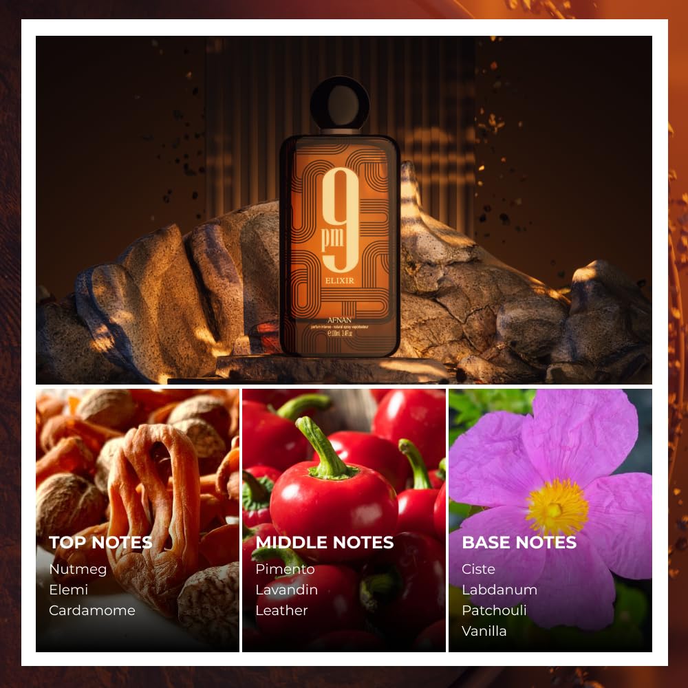 Afnan 9 PM Elixir Unisex Extrait de Parfum - 100 mls