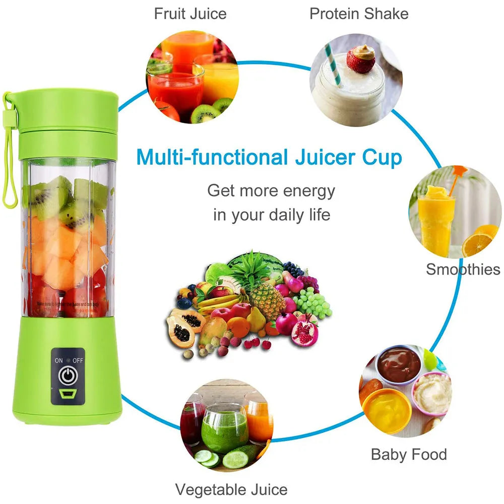 Portable & Rechargeable Battery Juice Blender With 2000mAh Battery Capacity, 380 mL