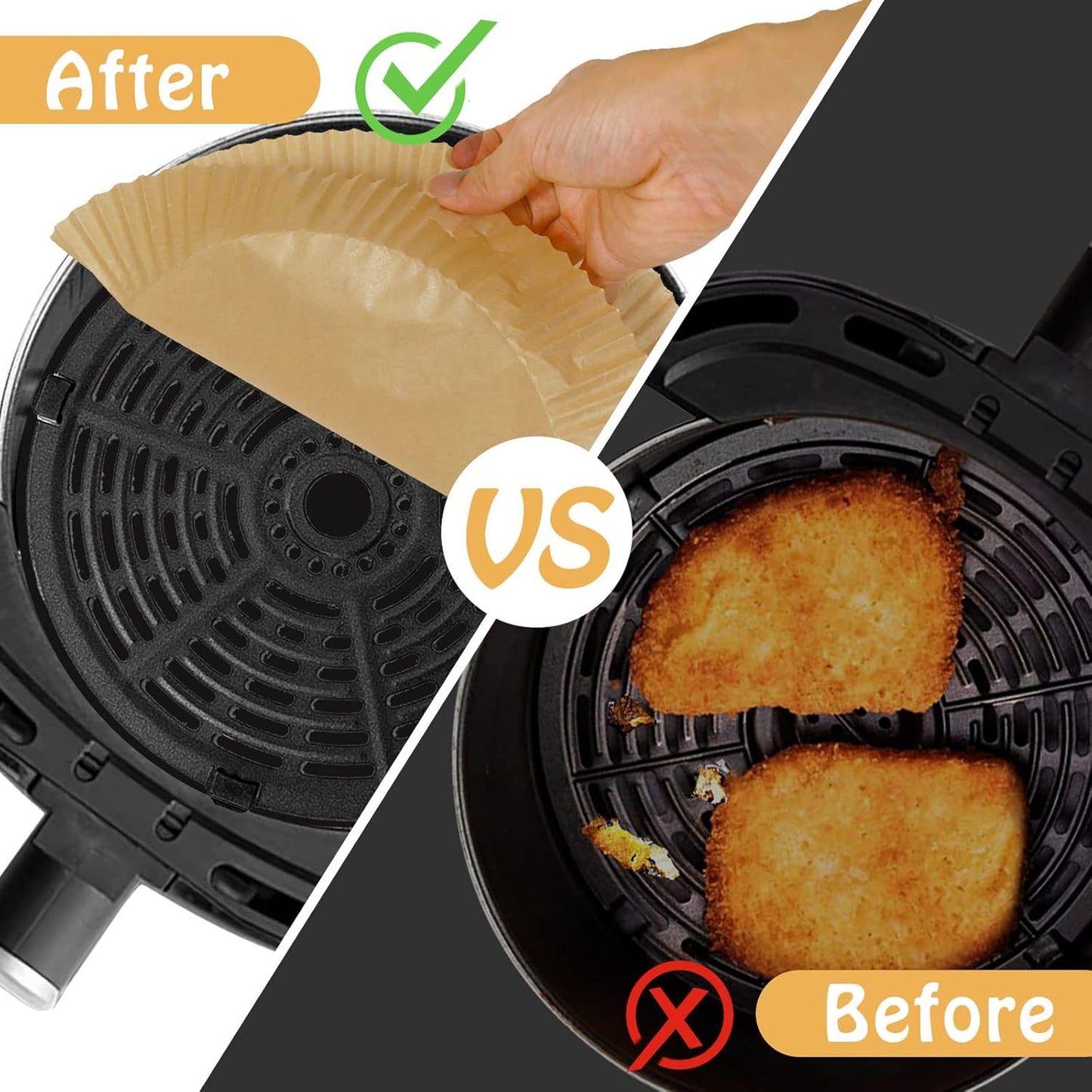Air Fryer Disposable Paper Liners - 50 Pcs