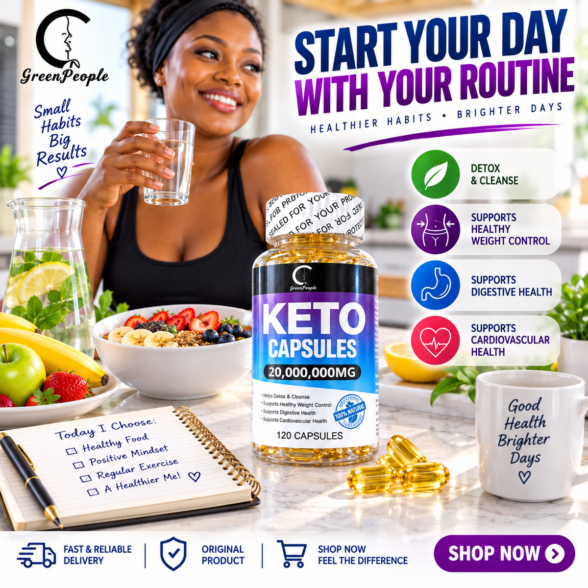 KETO Capsules - Ketone Capsules for Ketosis Support, Sustained Energy, Focus & Metabolism for Women & Men - 120 Capsules (60 days Use)