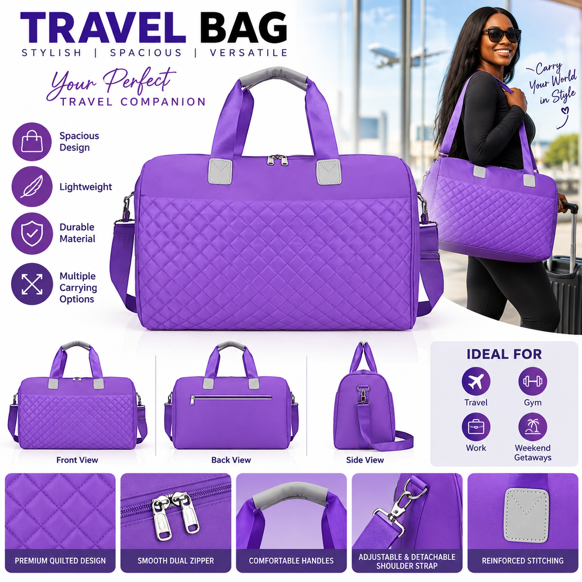 PREMIUM Travel Bag – Stylish, Spacious & Versatile