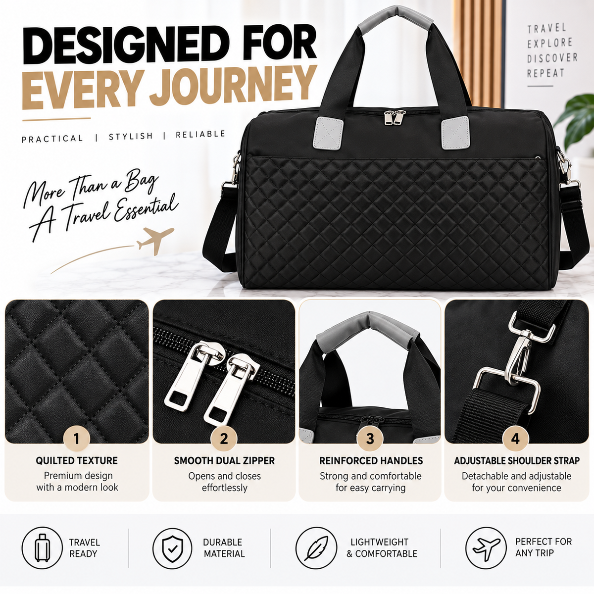 PREMIUM Travel Bag – Stylish, Spacious & Versatile