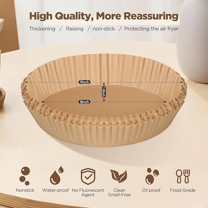 Air Fryer Disposable Paper Liners - 50 Pcs