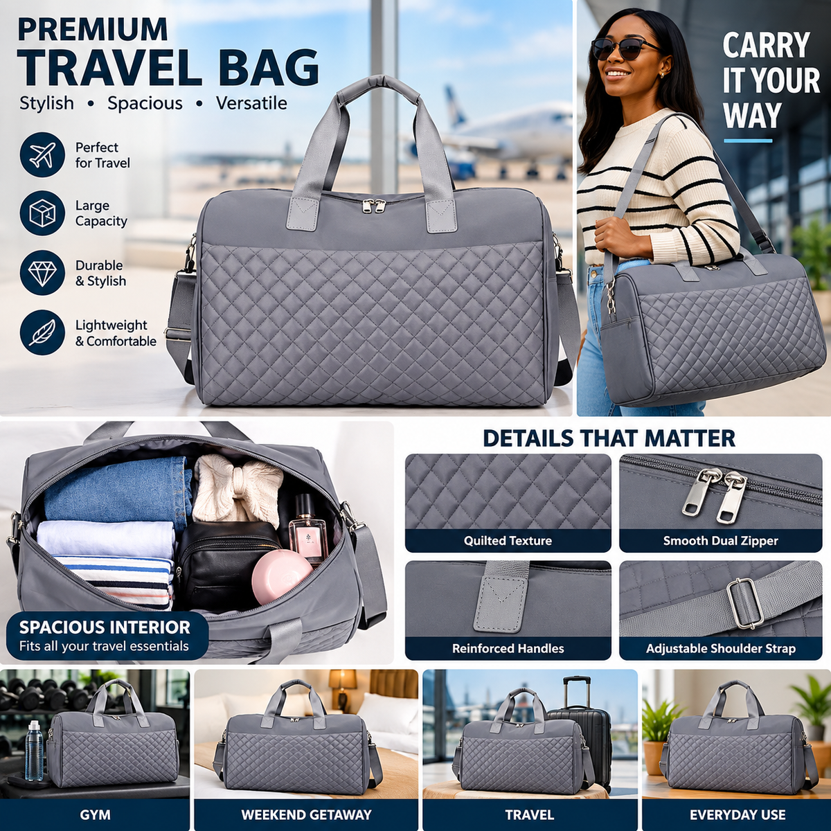 PREMIUM Travel Bag – Stylish, Spacious & Versatile