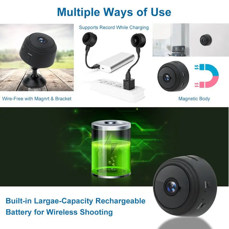 A9 1080P Magnetic Battery Powered  HD Mini Wireless WiFi Camera for Home Security Surveillance