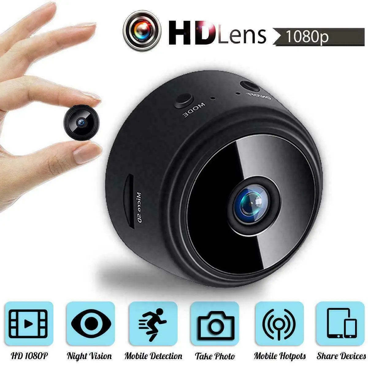 A9 1080P Magnetic Battery Powered  HD Mini Wireless WiFi Camera for Home Security Surveillance